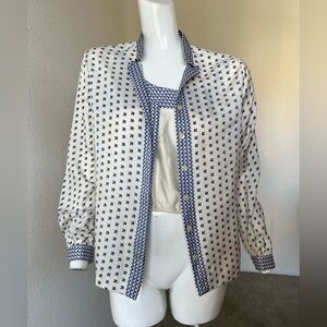 vintage 70s Two Piece Top- Matching Crop top and blouse